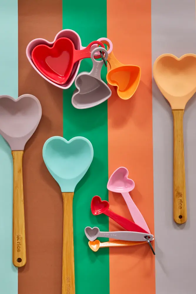 Rice Melamine Maatschepjes - Heart Multicolor - 4-Pack Rice Melamine Maatschepjes - Heart Multicolor - 4-Pack