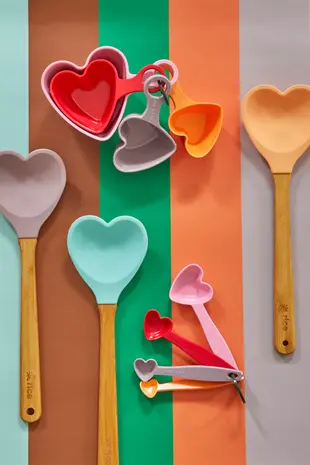 Rice Melamine Maatschepjes - Heart Multicolor - 4-Pack Rice Melamine Maatschepjes - Heart Multicolor - 4-Pack