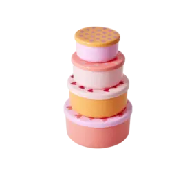 Rice Ronde Bakjes set van 4 Heart Print Rice Ronde Bakjes set van 4 Heart Print