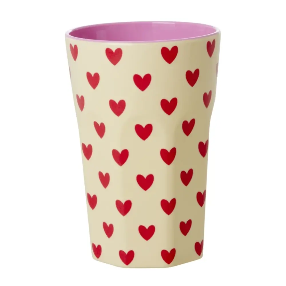 Rice Melamine Beker Darling Hearts Print Rice Melamine Beker Darling Hearts Print
