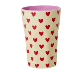Rice Melamine Beker Darling Hearts Print Rice Melamine Beker Darling Hearts Print
