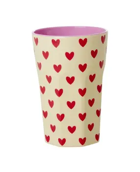 Rice Melamine Beker Darling Hearts Print Rice Melamine Beker Darling Hearts Print