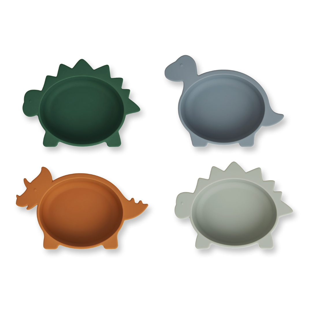Siliconen Snack Bakjes Iggy Dino Blue Multi Mix afbeelding