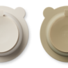 Liewood Siliconen Kom met Zuignap Peony 2-pack Sandy Oat