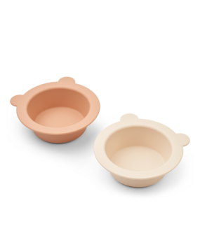 Liewood Siliconen Kom met Zuignap Peony 2-pack Tuscany Rose Apple Blossom