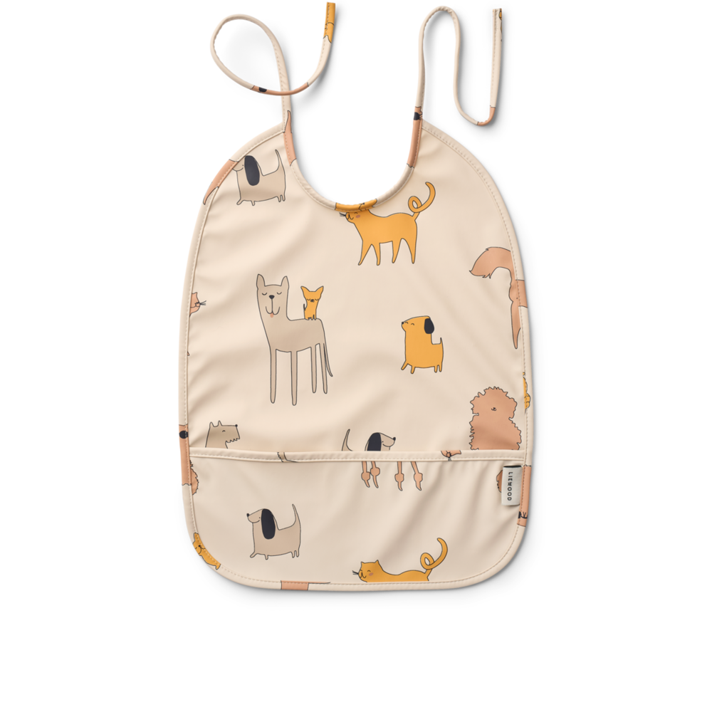 Liewood Slabbetje Lai Cats and Dogs Sandy