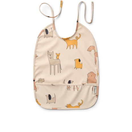 Liewood Slabbetje Lai Cats and Dogs Sandy