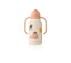 Liewood Drinkfles Kimmie Water Bottle 250 ml Cats and Dogs Sandy Liewood Drinkfles Kimmie Water Bottle 250 ml Cats and Dogs Sandy