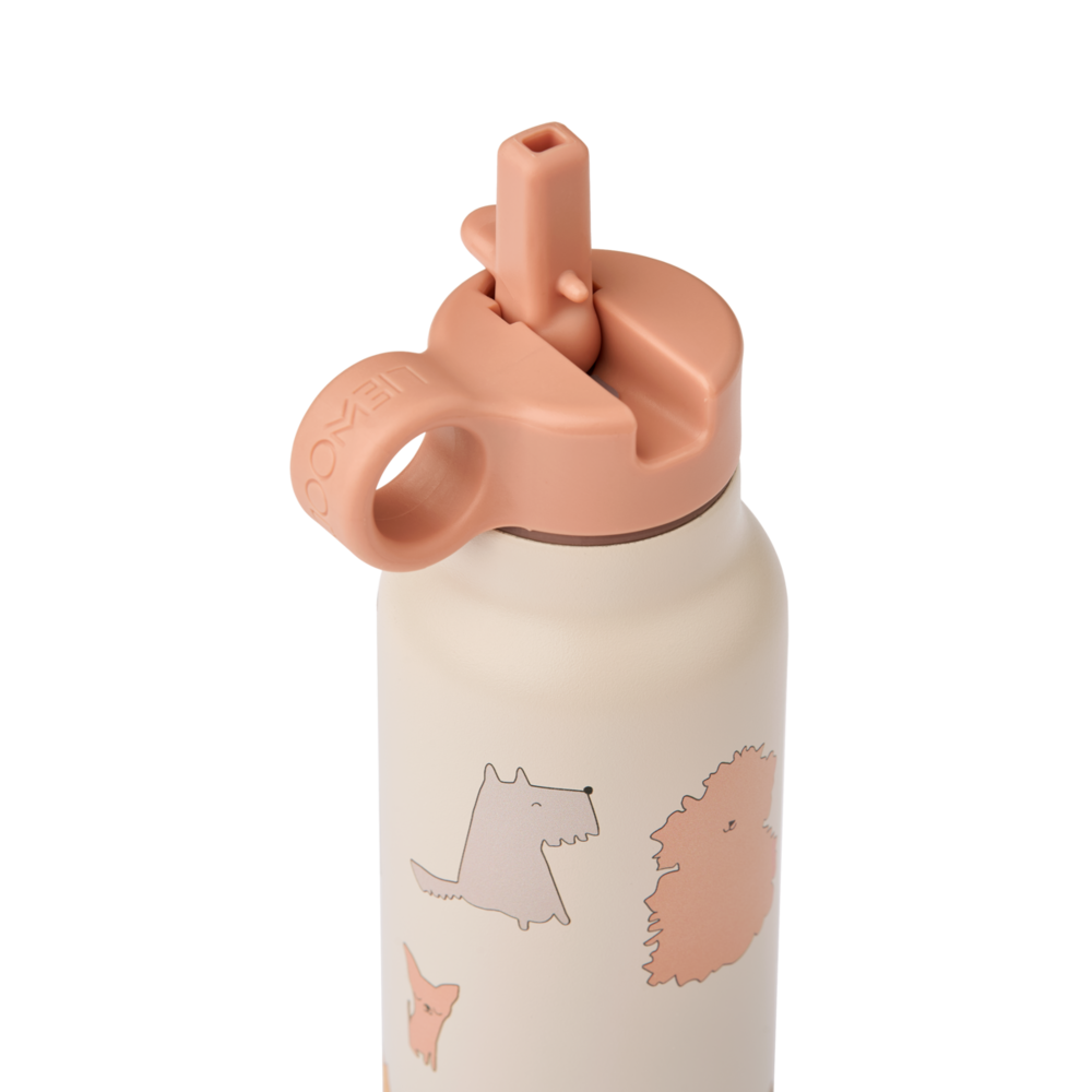 Liewood Drinkfles Falk Water Bottle 350 ml Cats and Dogs Sandy Liewood Drinkfles Falk Water Bottle 350 ml Cats and Dogs Sandy