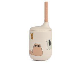 Liewood Sippy Cup Ellis Cats and Dogs Sandy Liewood Sippy Cup Ellis Cats and Dogs Sandy