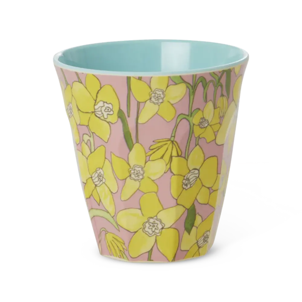 Rice Melamine Beker Daffodils Medium Rice Melamine Beker Daffodils Medium