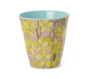 Rice Melamine Beker Daffodils Medium Rice Melamine Beker Daffodils Medium