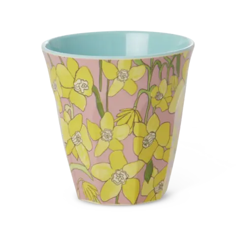 Rice Melamine Beker Daffodils Medium Rice Melamine Beker Daffodils Medium