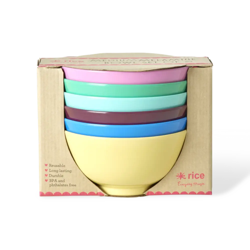 Rice Melamine Kom Show Your True Colors Medium 6-pack Rice Melamine Kom Show Your True Colors Medium 6-pack