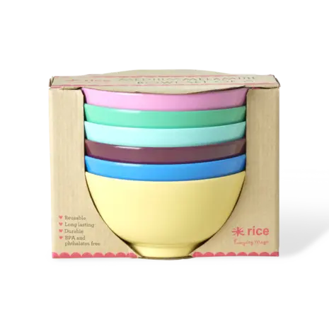 Rice Melamine Kom Show Your True Colors Medium 6-pack Rice Melamine Kom Show Your True Colors Medium 6-pack