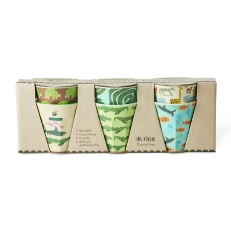 Rice Melamine Beker Wildlife Mint 6-pack Rice Melamine Beker Wildlife Mint 6-pack