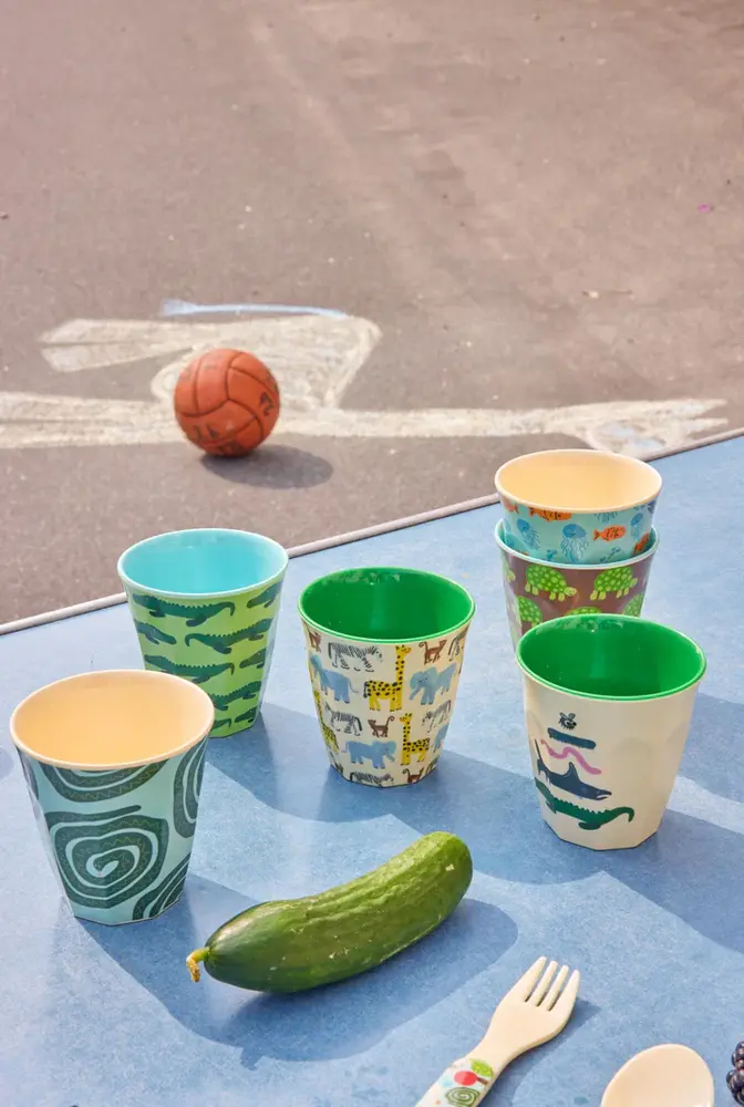 Rice Melamine Beker Wildlife Mint 6-pack Rice Melamine Beker Wildlife Mint 6-pack