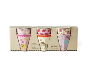 Rice Melamine Beker Wildlife Pink 6-pack Rice Melamine Beker Wildlife Pink 6-pack