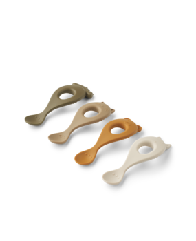 Liewood Liva Set Siliconen Lepels (4 stuks) - Sandy Multi Mix