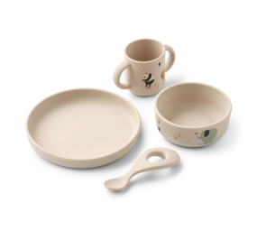 Liewood Vivi Siliconen Servies Set met print Circus Sandy Liewood Vivi Siliconen Servies Set met print Circus Sandy