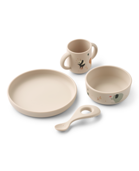 Liewood Vivi Siliconen Servies Set met print Circus Sandy