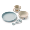 Liewood Vivi Siliconen Servies Set met print Aviator Ecru