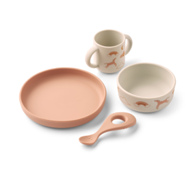 Liewood Vivi Siliconen Servies Set met print Dream Ecru Liewood Vivi Siliconen Servies Set met print Dream Ecru