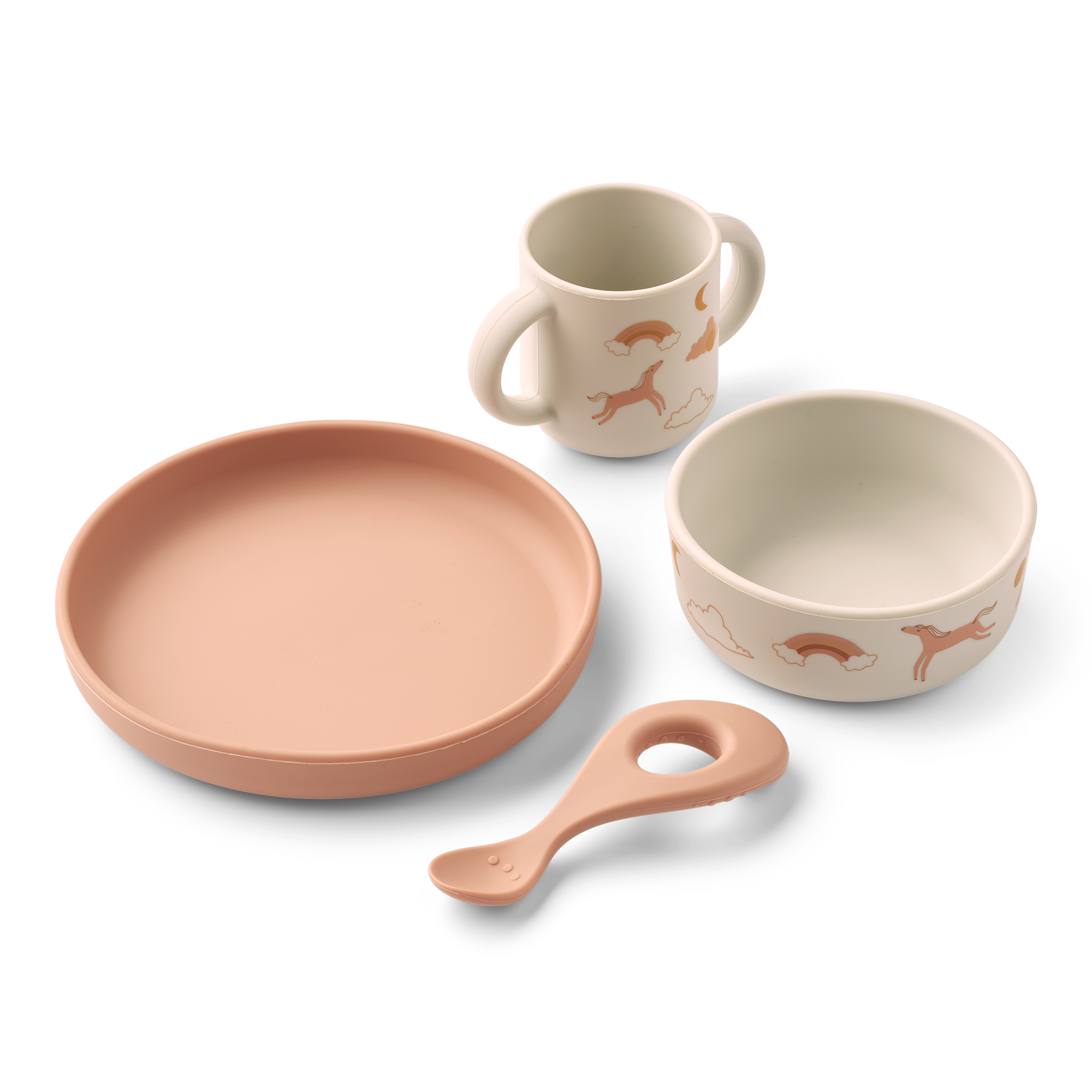 Vivi Siliconen Servies Set met print Dream Ecru afbeelding