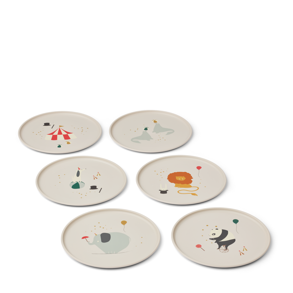 Liewood Bordjes Remco Circus Sandy 6-pack Liewood Bordjes Remco Circus Sandy 6-pack