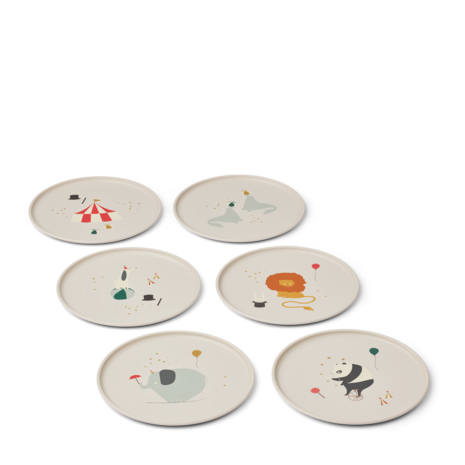 Liewood Bordjes Remco Circus Sandy 6-pack Liewood Bordjes Remco Circus Sandy 6-pack
