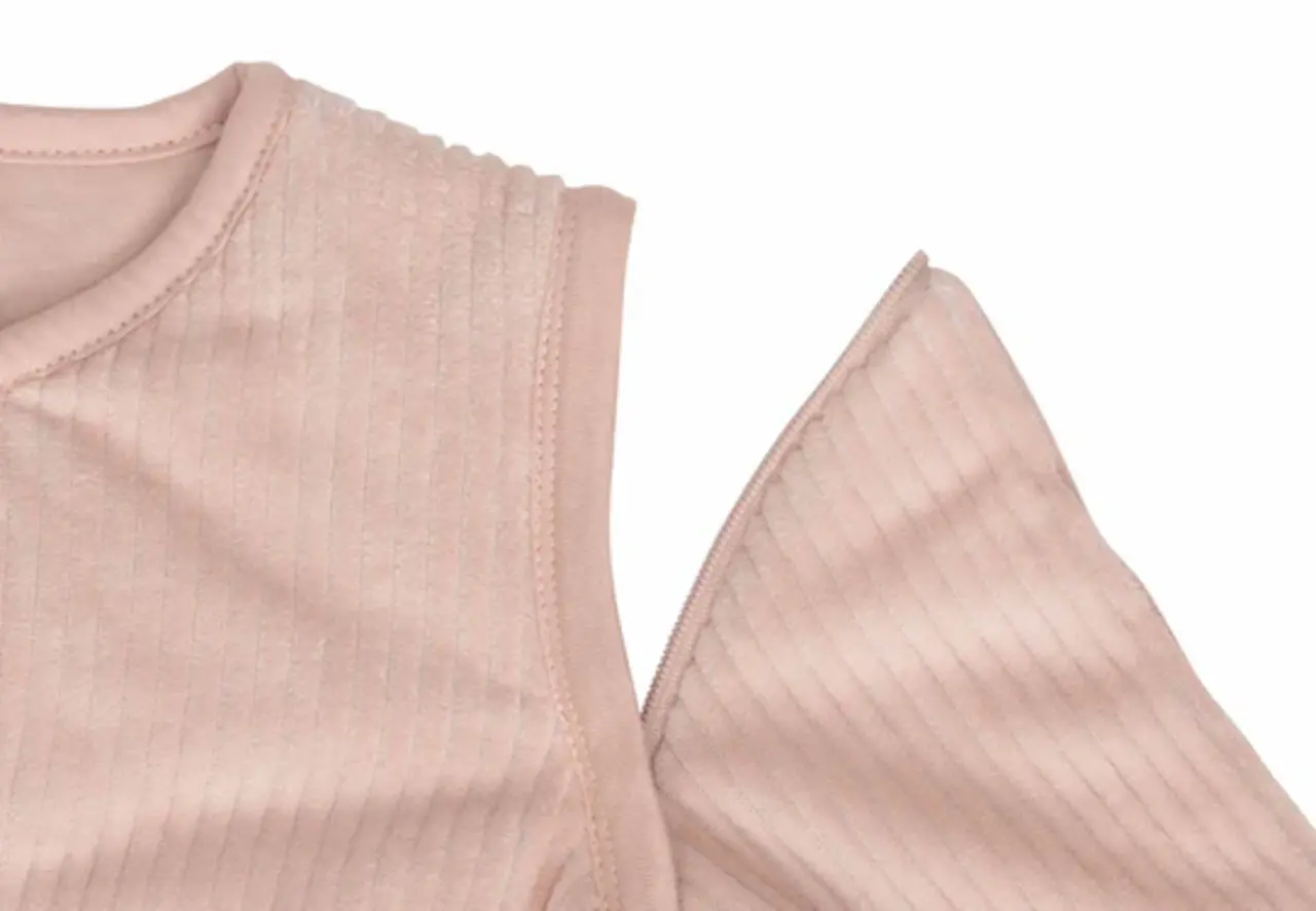 Jollein Slaapzak Rib Wild Rose met Afritsbare Mouwen Jollein Slaapzak Rib Wild Rose met Afritsbare Mouwen