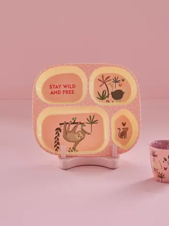 Rice Melamine Bord Vakken Pink Sweet Jungle Rice Melamine Bord Vakken Pink Sweet Jungle