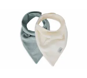 Jollein Slab Bandana Velvet Rib Sea Green Ivory 2-pack Jollein Slab Bandana Velvet Rib Sea Green Ivory 2-pack