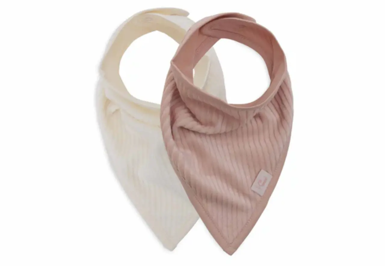 Jollein Slab Bandana Velvet Rib Wild Rose Ivory 2-pack Jollein Slab Bandana Velvet Rib Wild Rose Ivory 2-pack