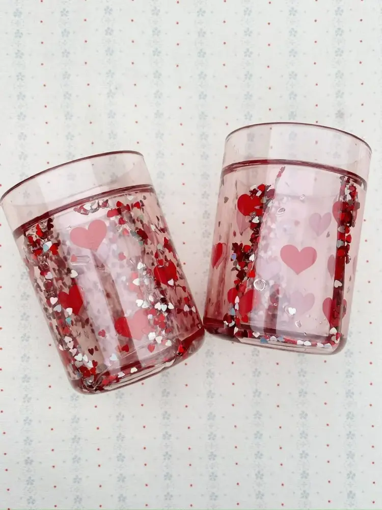 Konges Slojd Glitter Drinkbeker Heart 2-pack Konges Slojd Glitter Drinkbeker Heart 2-pack