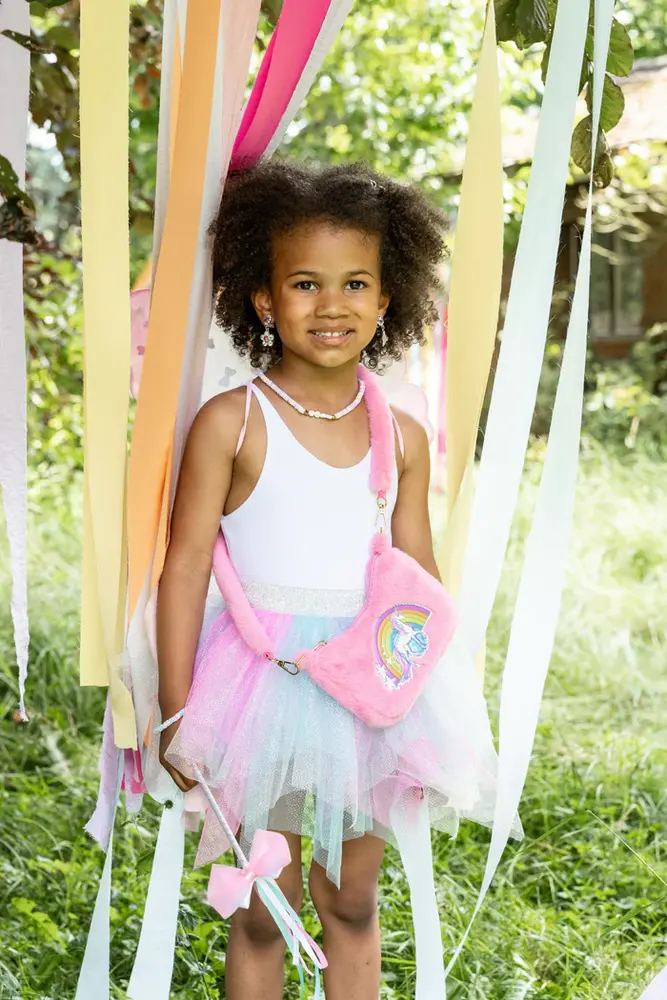 Great Pretenders Schoudertas Regenboog Knuffel  - Roze Great Pretenders Schoudertas Regenboog Knuffel  - Roze