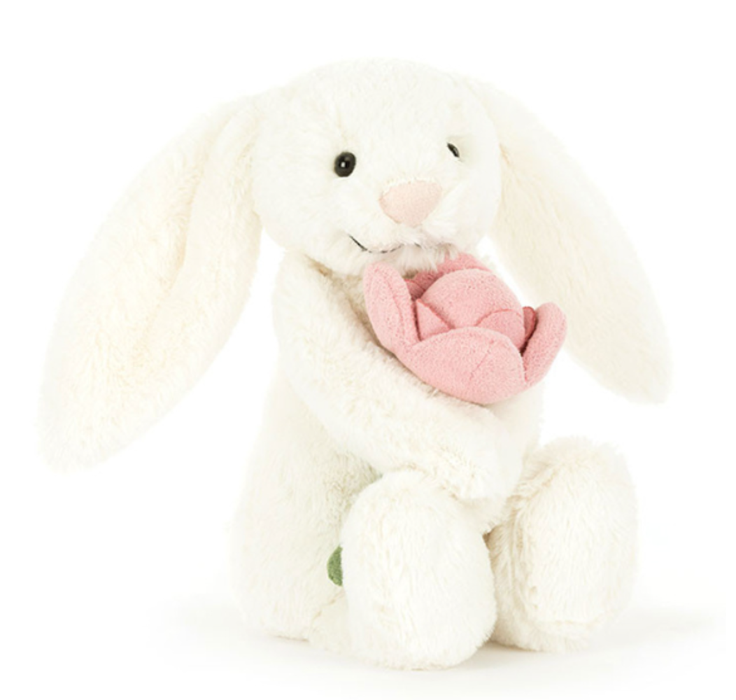 Jellycat Knuffel Bashful Bunny With Peony (Small) Jellycat Knuffel Bashful Bunny With Peony (Small)