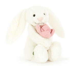 Jellycat Knuffel Bashful Bunny With Peony (Small) Jellycat Knuffel Bashful Bunny With Peony (Small)
