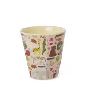 Rice Melamine Beker Wildlife Print Pink Small Rice Melamine Beker Wildlife Print Pink Small