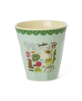 Rice Melamine Beker Wildlife Print Mint Medium Rice Melamine Beker Wildlife Print Mint Medium