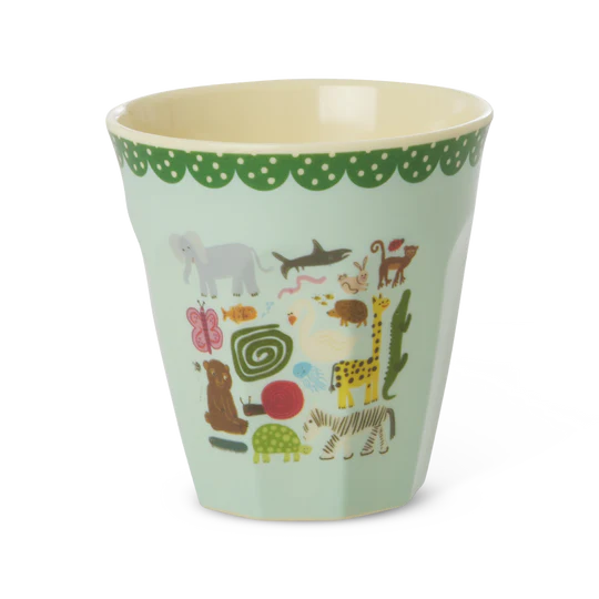 Melamine Beker Wildlife Print Mint Medium afbeelding