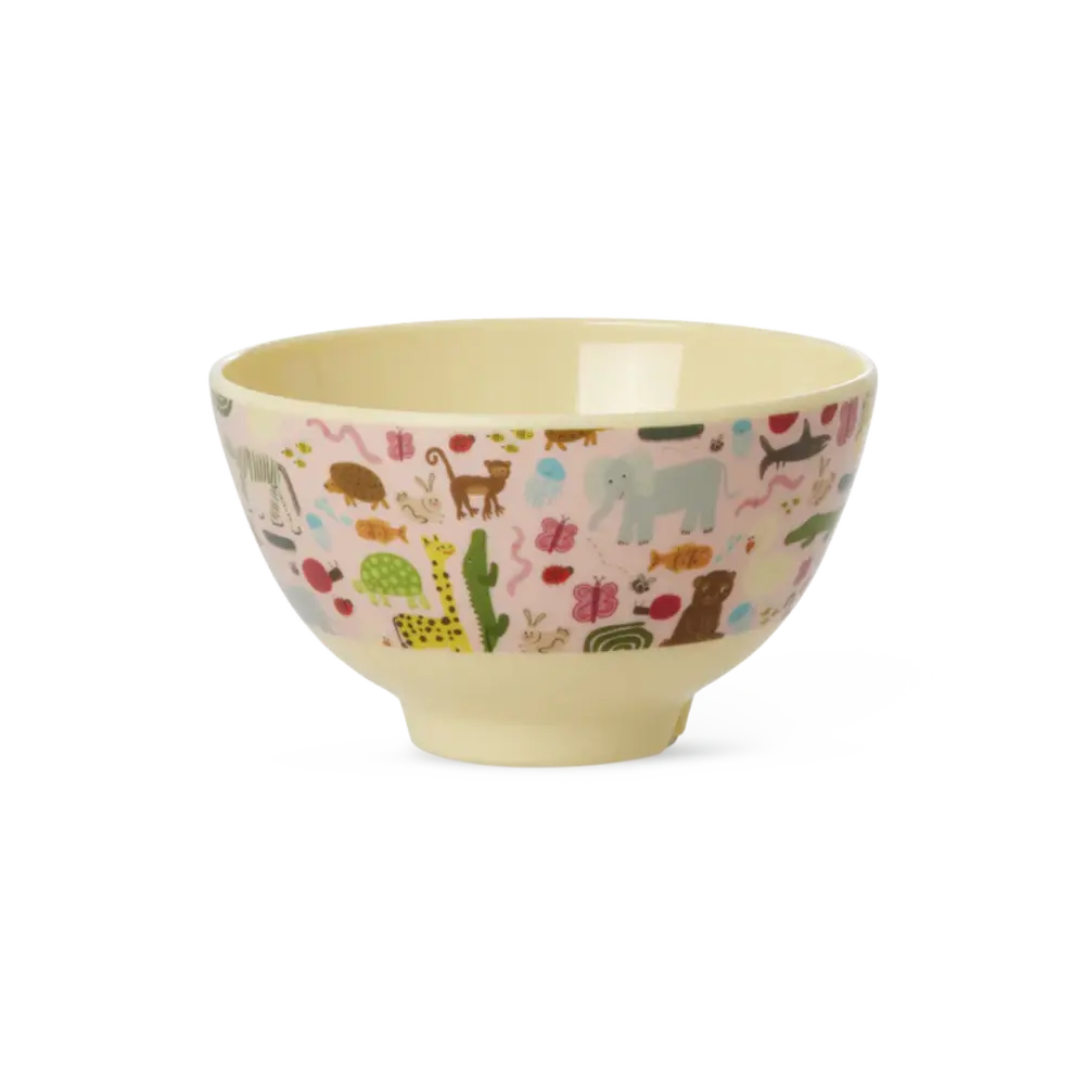Rice Melamine Kom Wildlife Print Pink Small Rice Melamine Kom Wildlife Print Pink Small