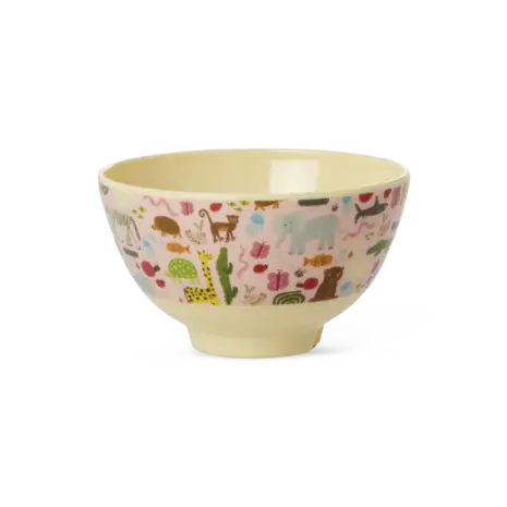 Rice Melamine Kom Wildlife Print Pink Small Rice Melamine Kom Wildlife Print Pink Small
