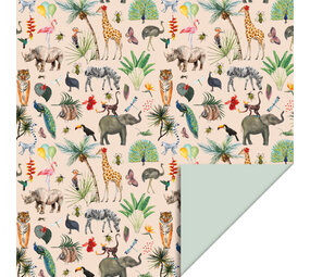 House of Products Inpakpapier Rol Jungle Beige - Pistache House of Products Inpakpapier Rol Jungle Beige - Pistache