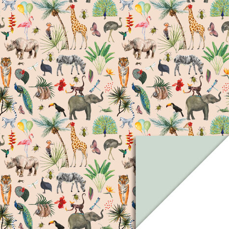 House of Products Inpakpapier Rol Jungle Beige - Pistache House of Products Inpakpapier Rol Jungle Beige - Pistache