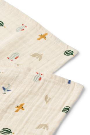 Liewood Hydrofiele Doek Lewis Aviator Ecru 2-pack Liewood Hydrofiele Doek Lewis Aviator Ecru 2-pack