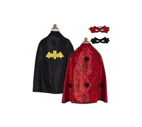 Great Pretenders Omkeerbare Cape Spider & Bat met masker 4-6 jaar Great Pretenders Omkeerbare Cape Spider & Bat met masker 4-6 jaar