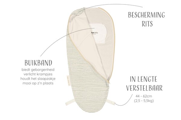 Puckababy Slaapzak Piep 0/3M - Green Stripes Puckababy Slaapzak Piep 0/3M - Green Stripes