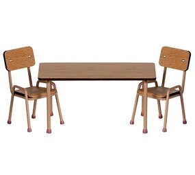 Maileg Tafel en Stoel set Mouse Dark powder Maileg Tafel en Stoel set Mouse Dark powder