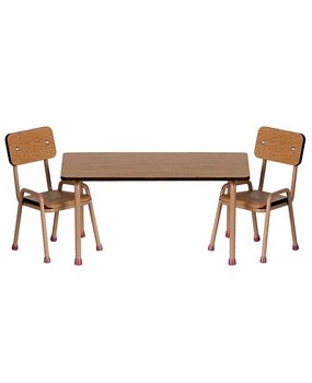 Maileg Tafel en Stoel set Mouse Dark powder Maileg Tafel en Stoel set Mouse Dark powder